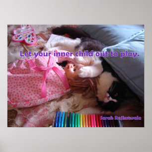 Lass dein inneres Child Out Tuxedo Katzen Plakat