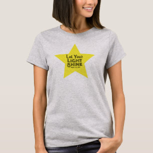 Lass dein Licht scheinen Bibelvers gelber Stern T-Shirt