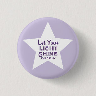 Lass dein Licht scheinen Bibelvers Weißer Stern Li Button