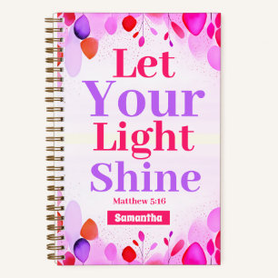 Lass dein Licht scheinen Boho Christliches Mädchen Notizbuch