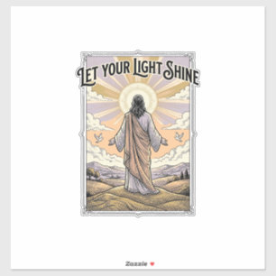 Lass dein Licht scheinen Vintage-Glaube Aufkleber