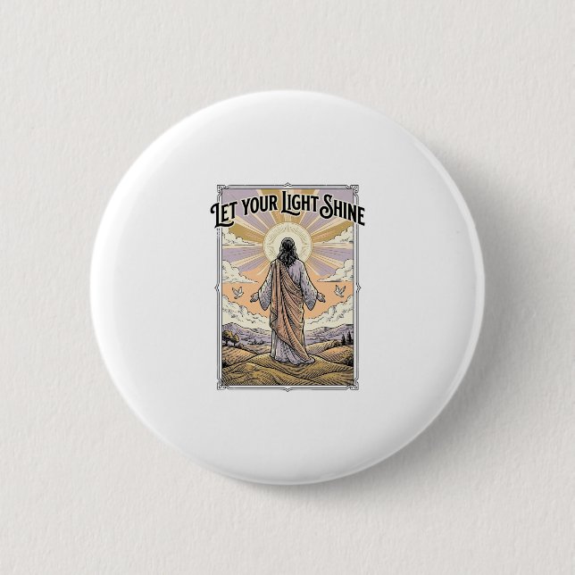 Lass dein Licht scheinen Vintage-Glaube Button (Vorderseite)
