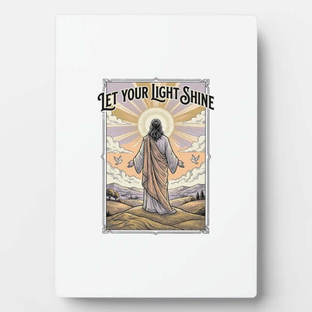 Lass dein Licht scheinen Vintage-Glaube Fotoplatte (Vorderseite)