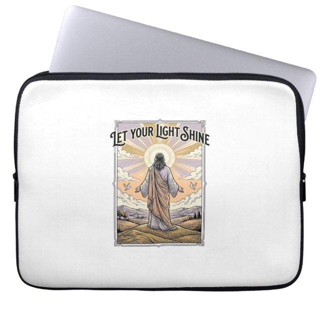 Lass dein Licht scheinen Vintage-Glaube Laptopschutzhülle (Vorderseite)