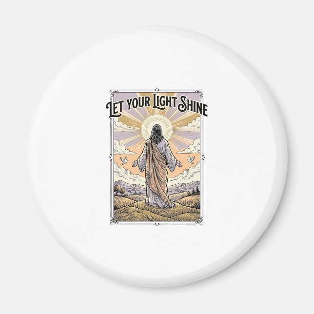 Lass dein Licht scheinen Vintage-Glaube Magnet (Vorne)
