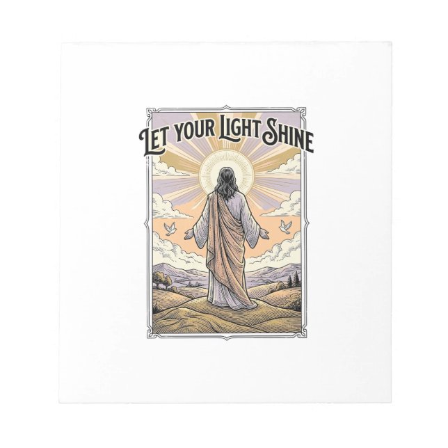 Lass dein Licht scheinen Vintage-Glaube Notizblock (Vorderseite)