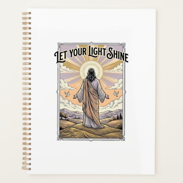 Lass dein Licht scheinen Vintage-Glaube Planer (Vorderseite)
