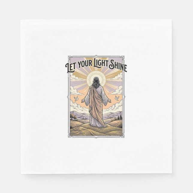 Lass dein Licht scheinen Vintage-Glaube Serviette (Vorderseite)