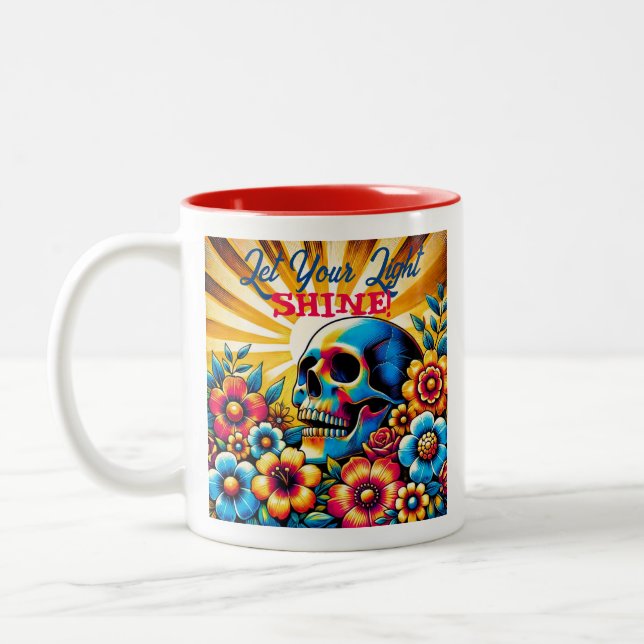 Lass dein Licht! Zweifarbige Tasse (Links)