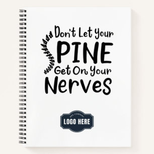 Lass dein Spine-Get-on-Nerves-Business-Logo nicht Notizbuch