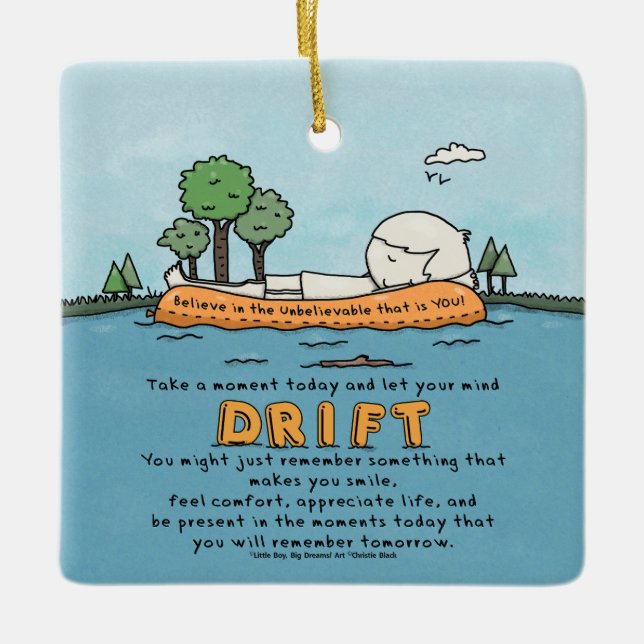 Lass Deine Gedankenbewegung Keramikornament (Vorderseite)