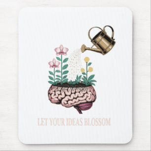 Lass deine Ideen erblühen Vintage Brain Garden Mousepad