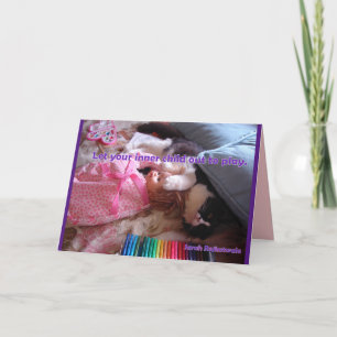 Lass deine Inner Child Out Tuxedo Katze Danke Kart Karte