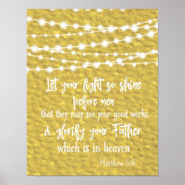 Lass Deine Light Shine KJV Bible Verse Poster