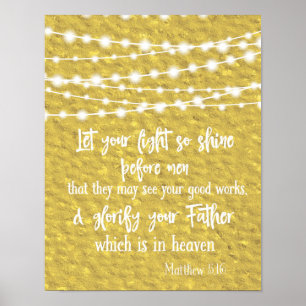 Lass Deine Light Shine KJV Bible Verse Poster