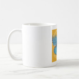 Lass deine Träume fliegen Blauer Schmetterling Kaffeetasse