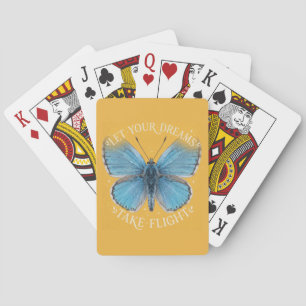 Lass deine Träume fliegen Blauer Schmetterling Spielkarten