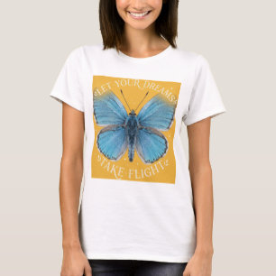 Lass deine Träume fliegen Blauer Schmetterling T-Shirt