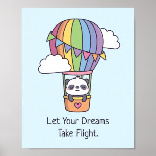 Lass deine Träume fliegen, Regenbogenluftballon Poster