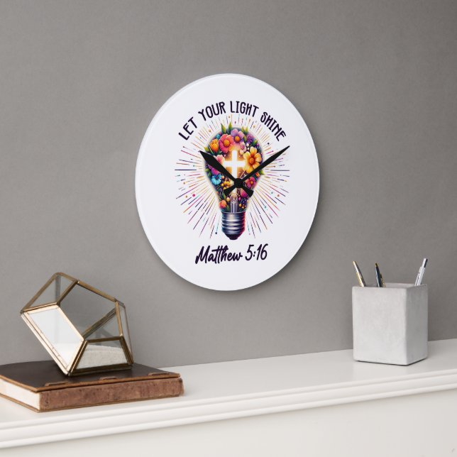 Lass deinen Lichtschacht Große Wanduhr (Büro)