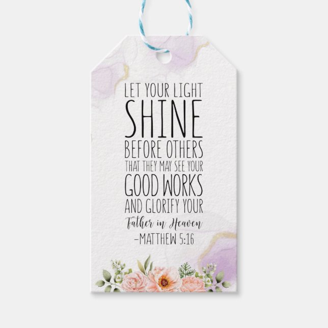 Lass deinen Lichtschimmer vor anderen, Matthew 5:1 Geschenkanhänger (Vorderseite)