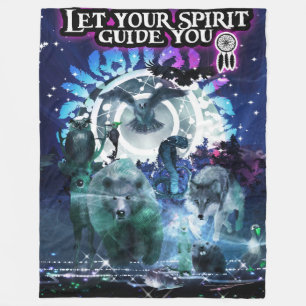 Lass deinen Spirit Guide You(blau) Fleecedecke