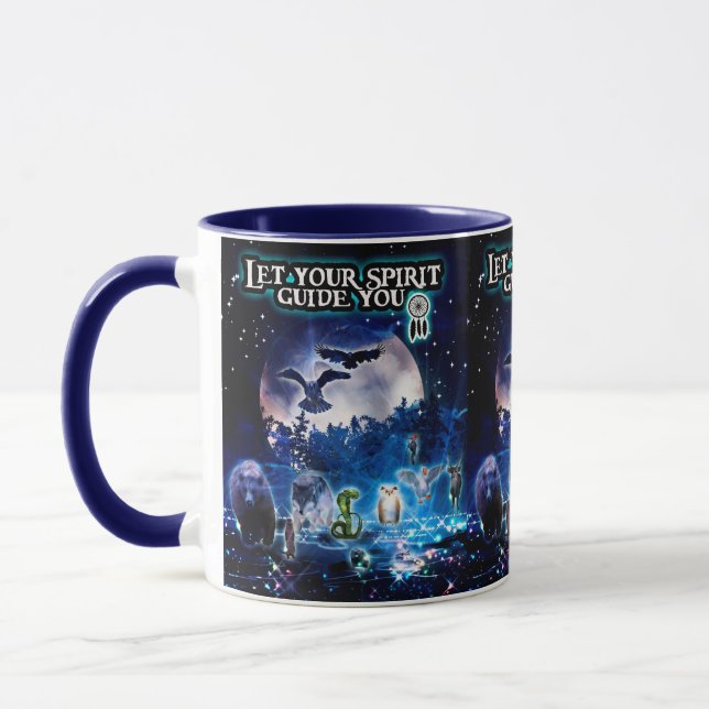 Lass deinen Spirit Guide You(blau) Tasse (Links)