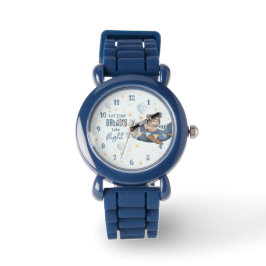 Lass deinen Traum Nimm Flight Niedlich Bear Blue F Armbanduhr