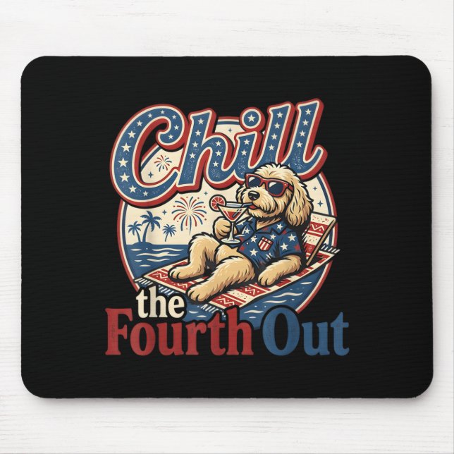 Lass den 4. Juli entspannt angehen, lustiger Golde Mousepad (Vorne)