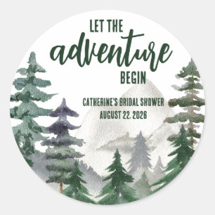 Lass den Adventure Begin! Duschspende Runder Aufkleber