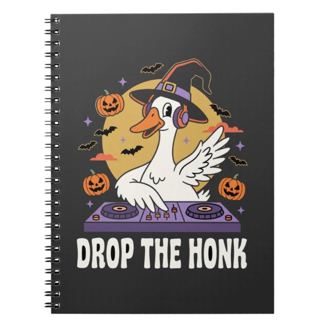 Lass den Hupen Halloween DJ Goose Notizblock (Vorderseite)