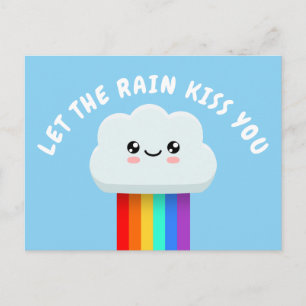 Lass den Regenkuss! Postkarte