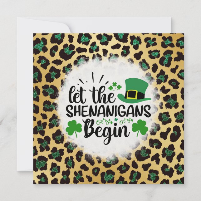Lass den Shenanigans Begin Feiertagskarte (Vorderseite)