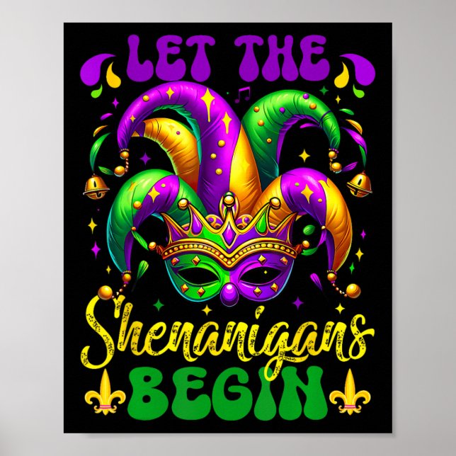 Lass den Shenanigans Begin Mardi Gras 2025 Kinder  Poster (Vorne)
