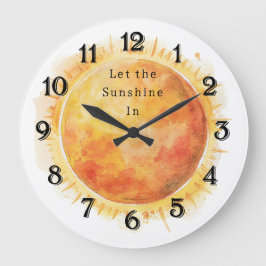 Lass den Sonnenschein herein Sonne Große Wanduhr