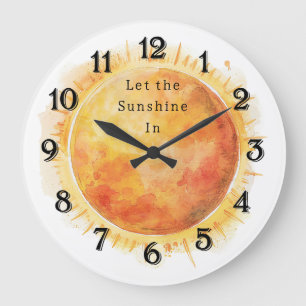 Lass den Sonnenschein herein Sonne Große Wanduhr