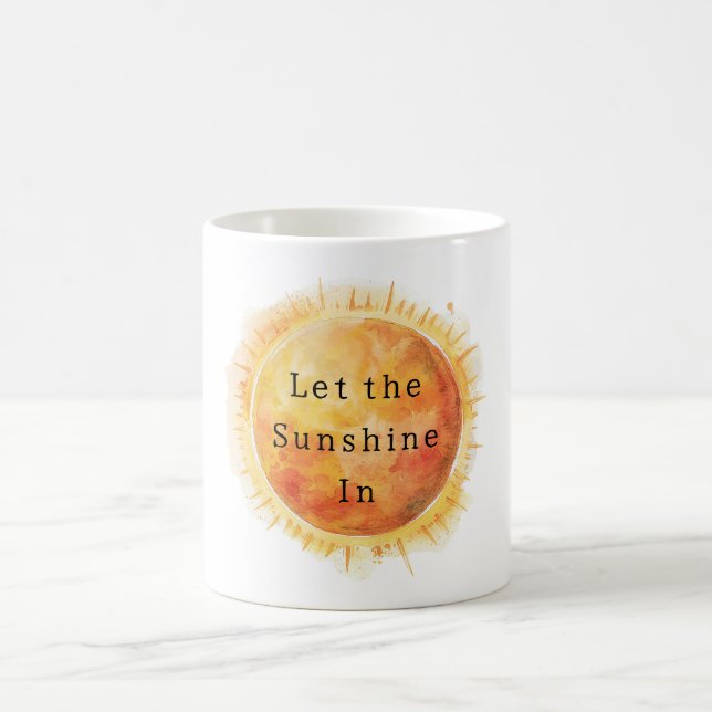 Lass den Sonnenschein herein Sonne Kaffeetasse (Mittel)