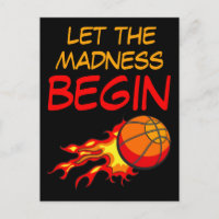 Lass den Wahnsinn Begin, Basketball Ball in Flamme
