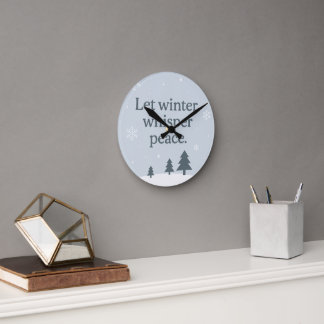 Lass den Winter Frieden flüstern – Skandinavischer Runde Wanduhr