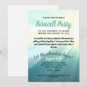 Lass der Abenteuer Begin Farewell Party Einladung