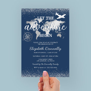 Lass der Abenteuer Begin Graduation Party Einladung