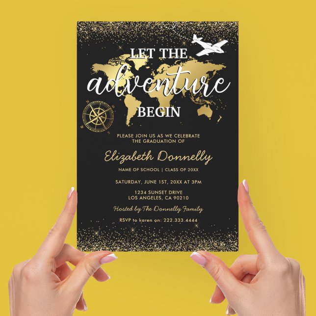 Lass der Abenteuer Begin Graduation Party Einladung (Von Creator hochgeladen)
