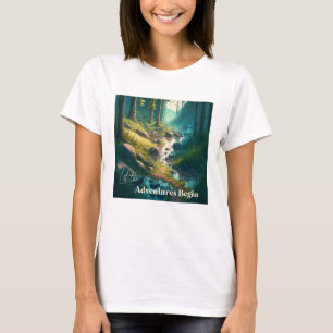 Lass der Abenteuer   Camping Art T-Shirt