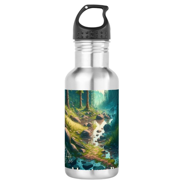Lass der Abenteuer | CAMPING Edelstahlflasche (Vorderseite)