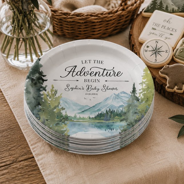 Lass der Adventure Begin Baby Shower Paper Teller (Von Creator hochgeladen)