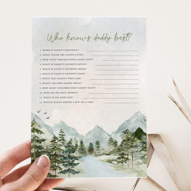 Lass der Adventure Begin Baby Shower Wer Game kenn (Let the Adventure Begin Baby Shower Game)