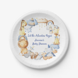 Lass der Adventure Begin Boy Baby Toy Baby Shower Pappteller
