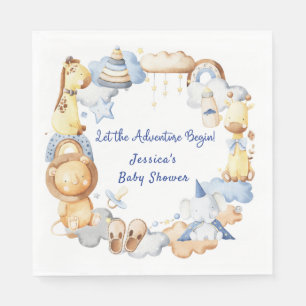Lass der Adventure Begin Boy Baby Toy Baby Shower Serviette