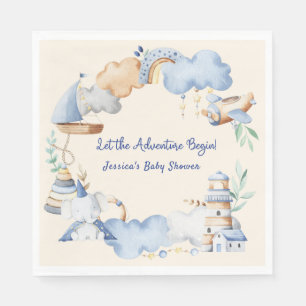 Lass der Adventure Begin Boy Baby Toy Baby Shower Serviette