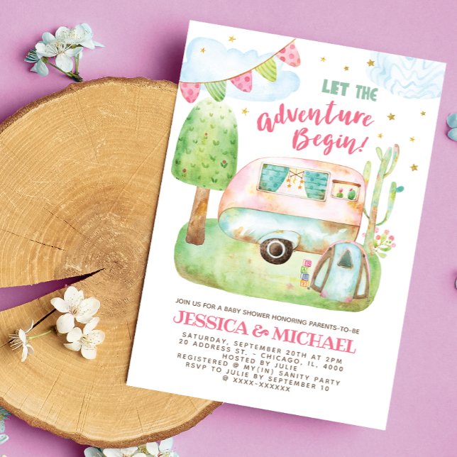 Lass der Adventure Begin Camping Babydusche Einladung (Von Creator hochgeladen)